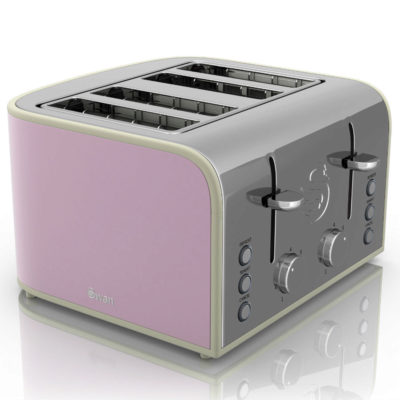Swan Retro 4 Slice Toaster - Pink Swan Retro 4 Slice Toaster - Pink